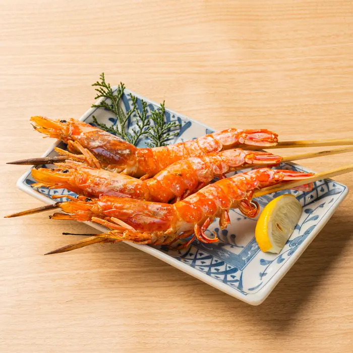 大海老の炭火串焼き
